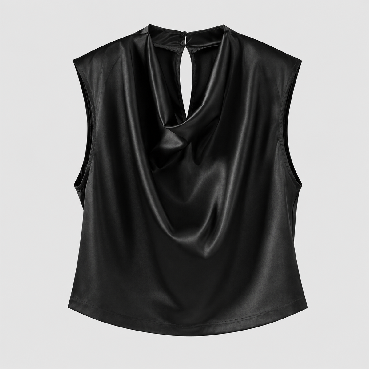 Conjunto Femenino Blusa Satinada + Falda Larga | Cintura Alta · Azul y Negro · S a XXL