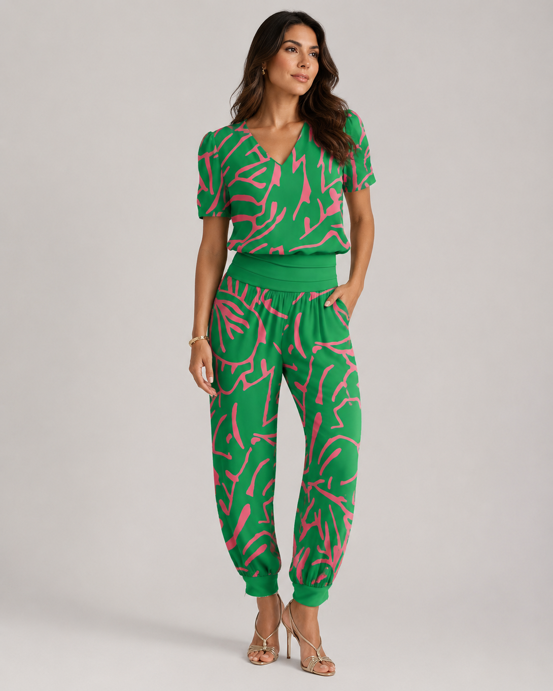 Conjunto Riviera | Top Escote en V y Pantalón de Cintura Alta
