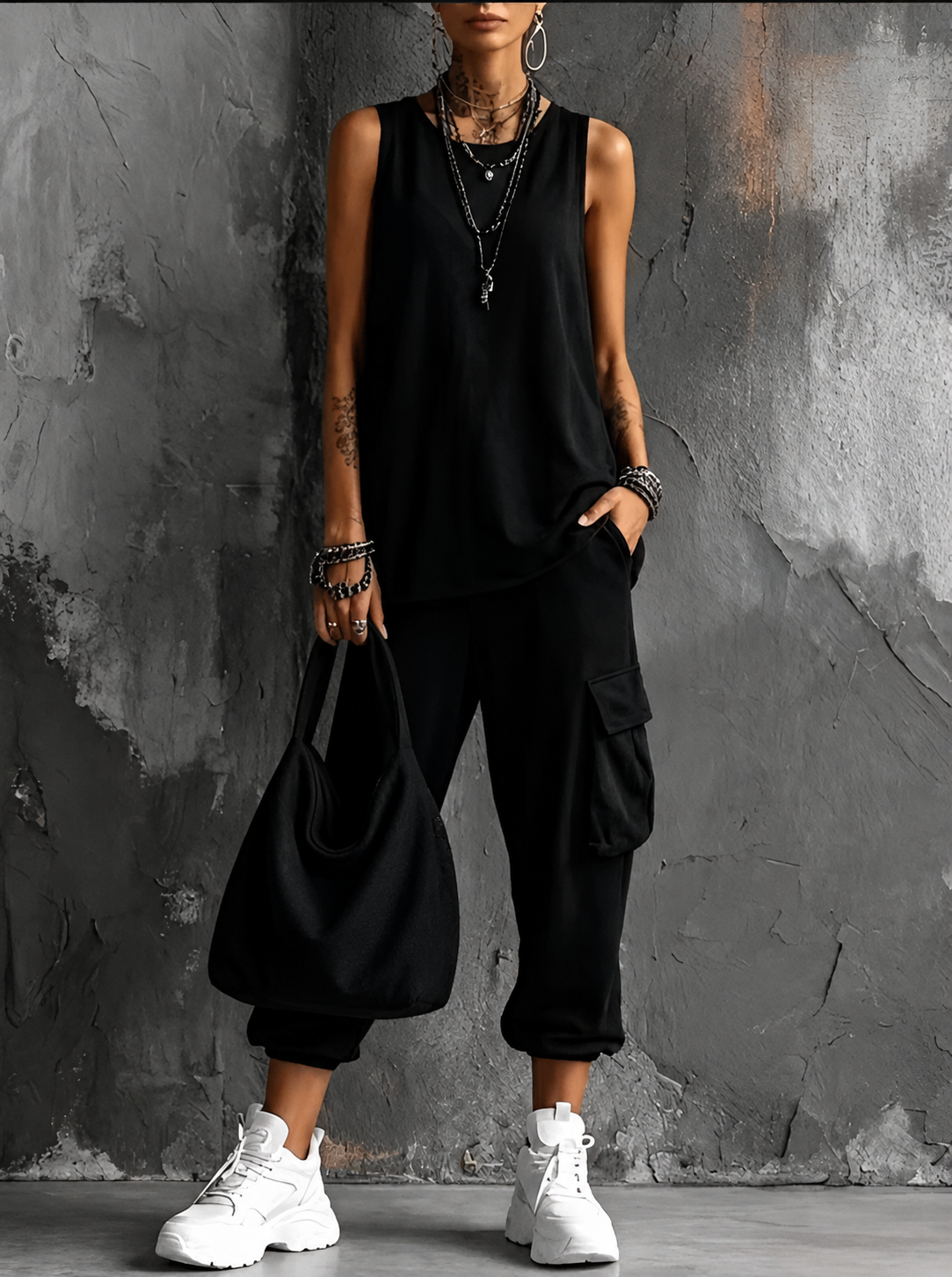 Irene | Conjunto de dos piezas con pantalón cargo