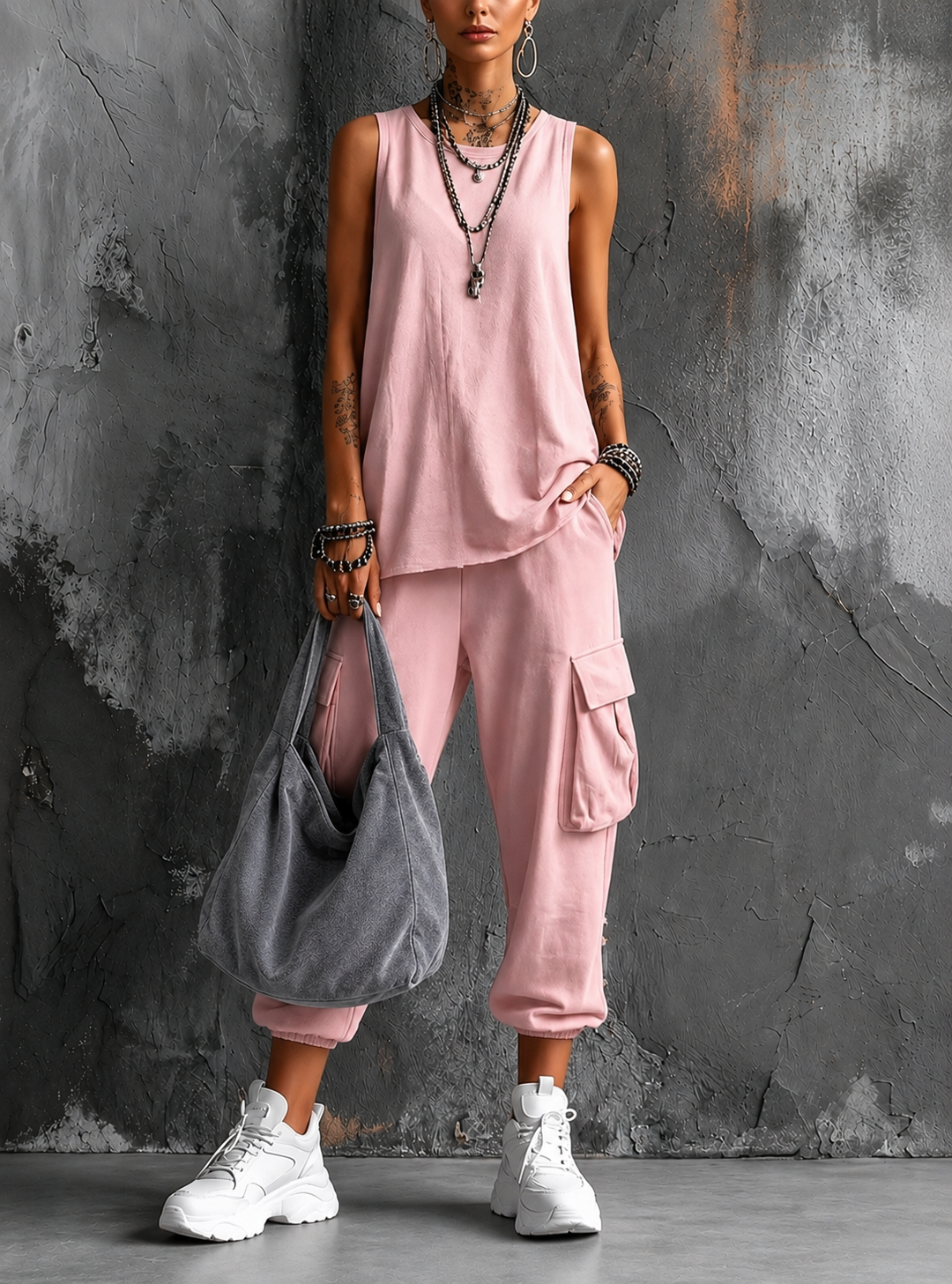 Irene | Conjunto de dos piezas con pantalón cargo