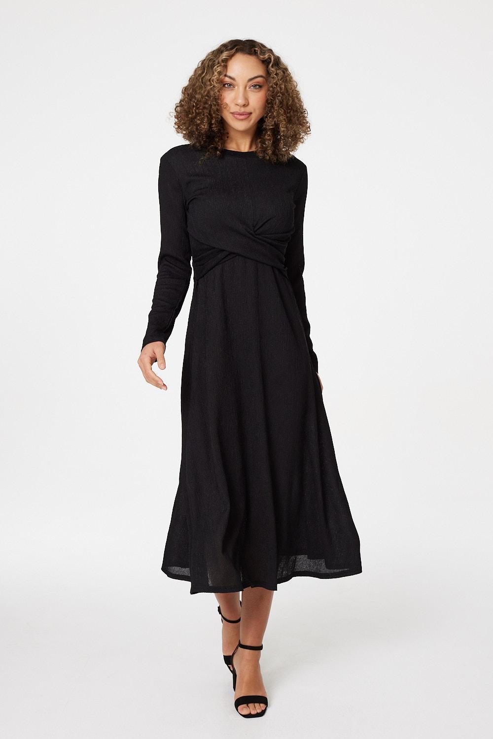 Vestido Midi con Escote Cruzado