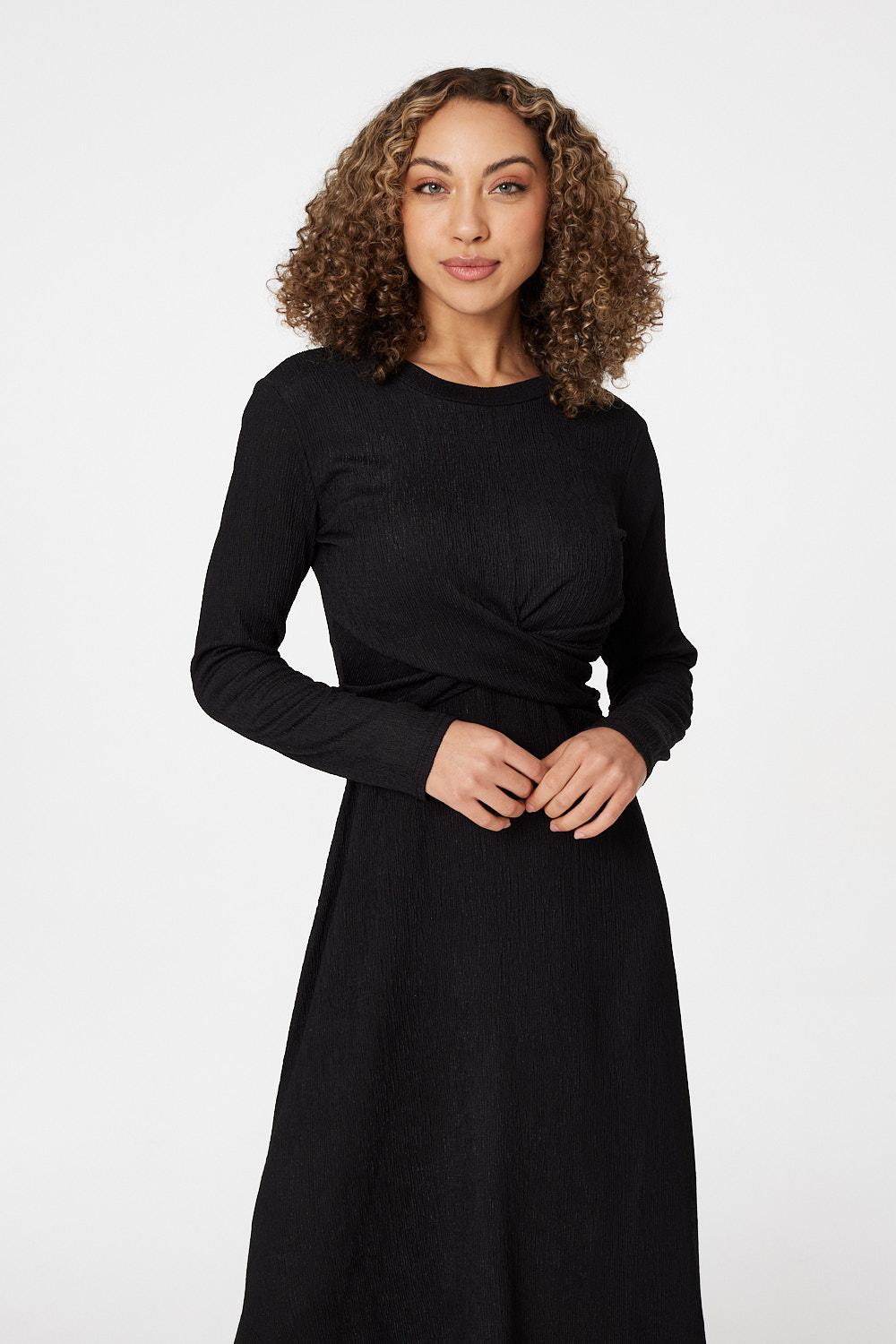 Vestido Midi con Escote Cruzado