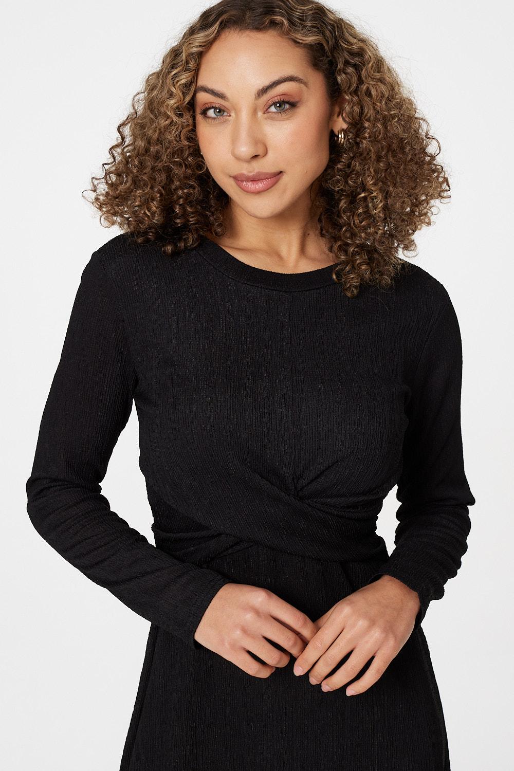 Vestido Midi con Escote Cruzado
