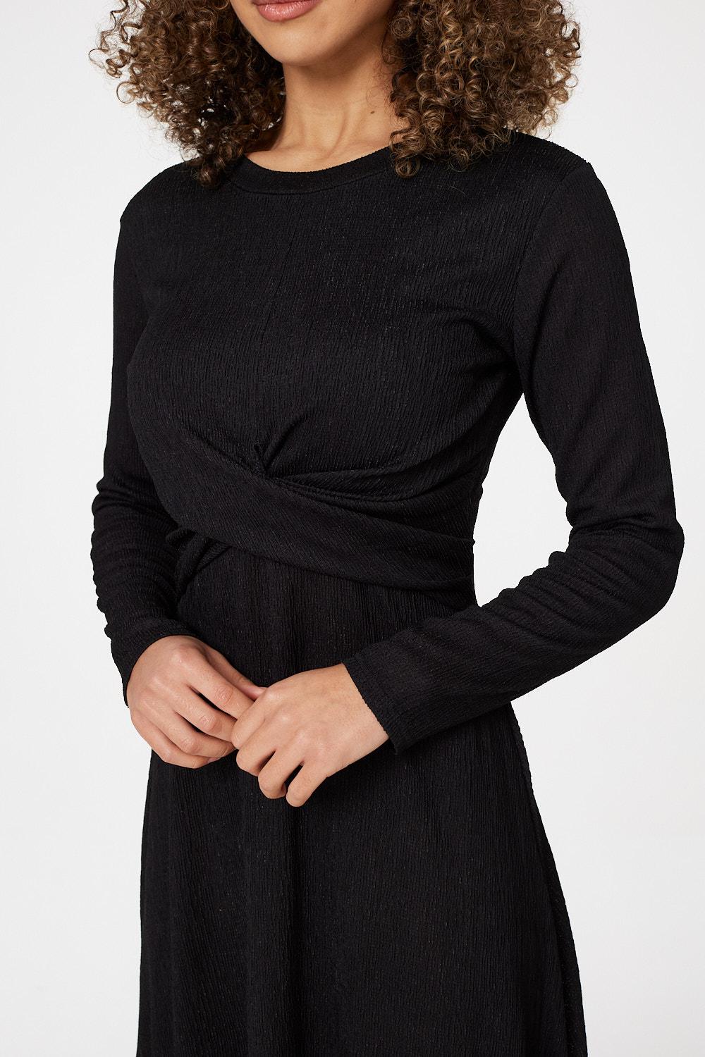Vestido Midi con Escote Cruzado
