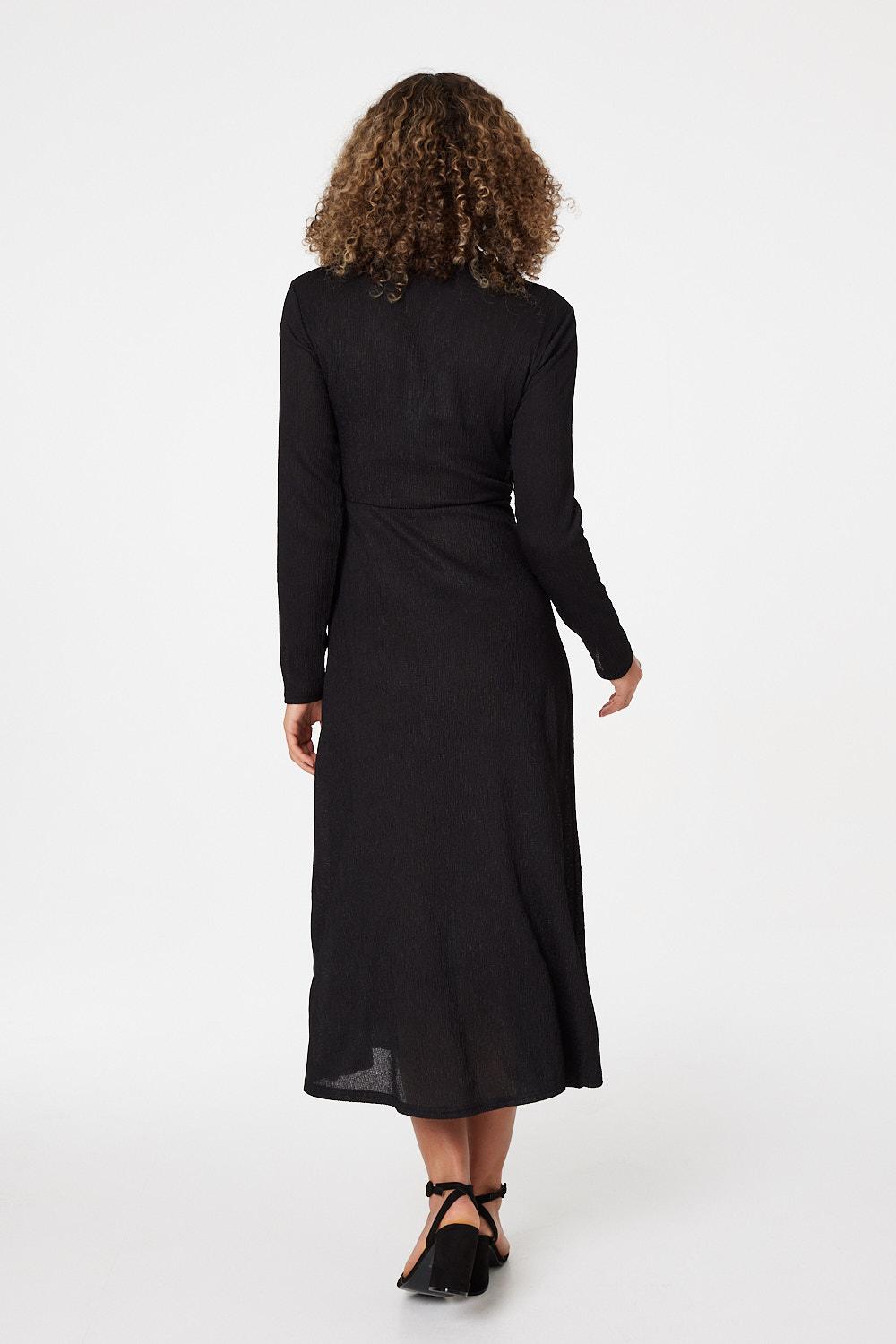 Vestido Midi con Escote Cruzado