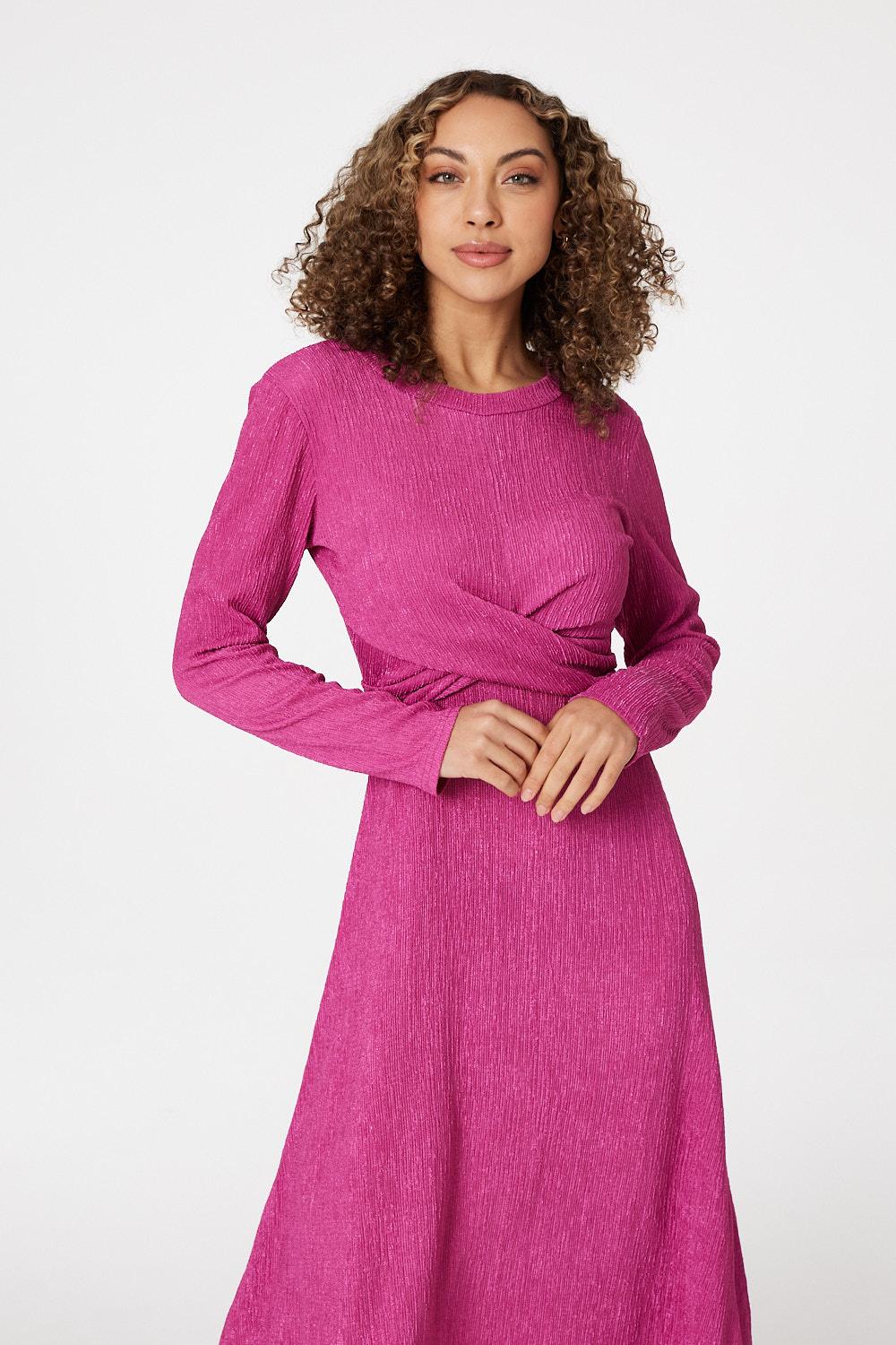 Vestido Midi con Escote Cruzado