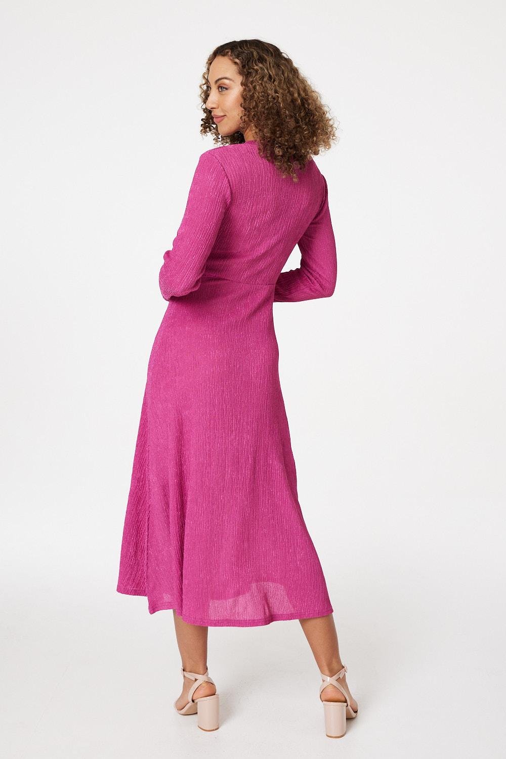 Vestido Midi con Escote Cruzado
