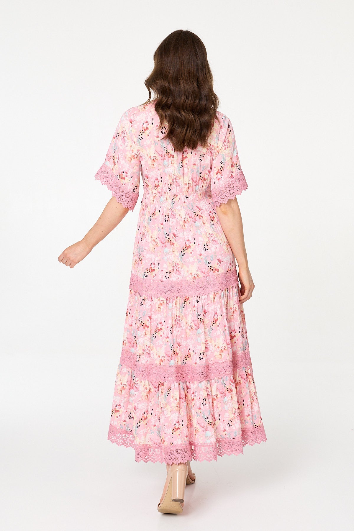 Vestido Maxi con Detalle de Encaje Floral