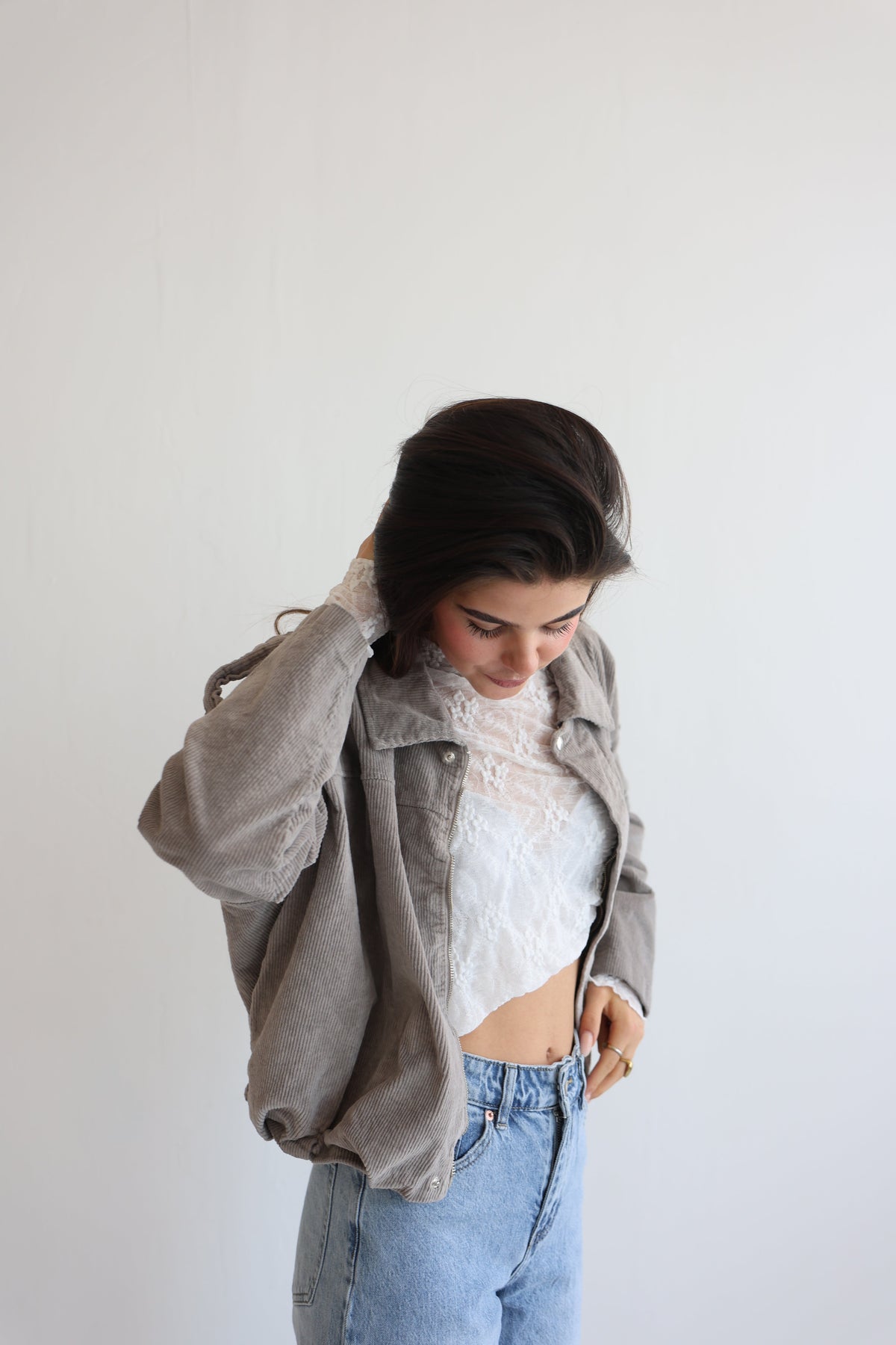 Chaqueta Bomber de Pana Oversize