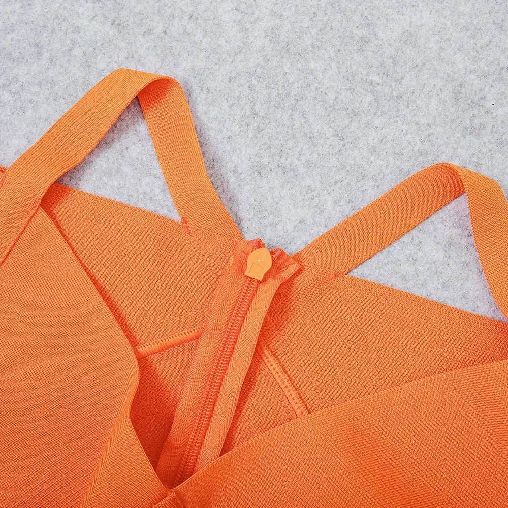Vestido Claudia Naranja explosivo | Hombros Descubiertos · Silueta Entallada