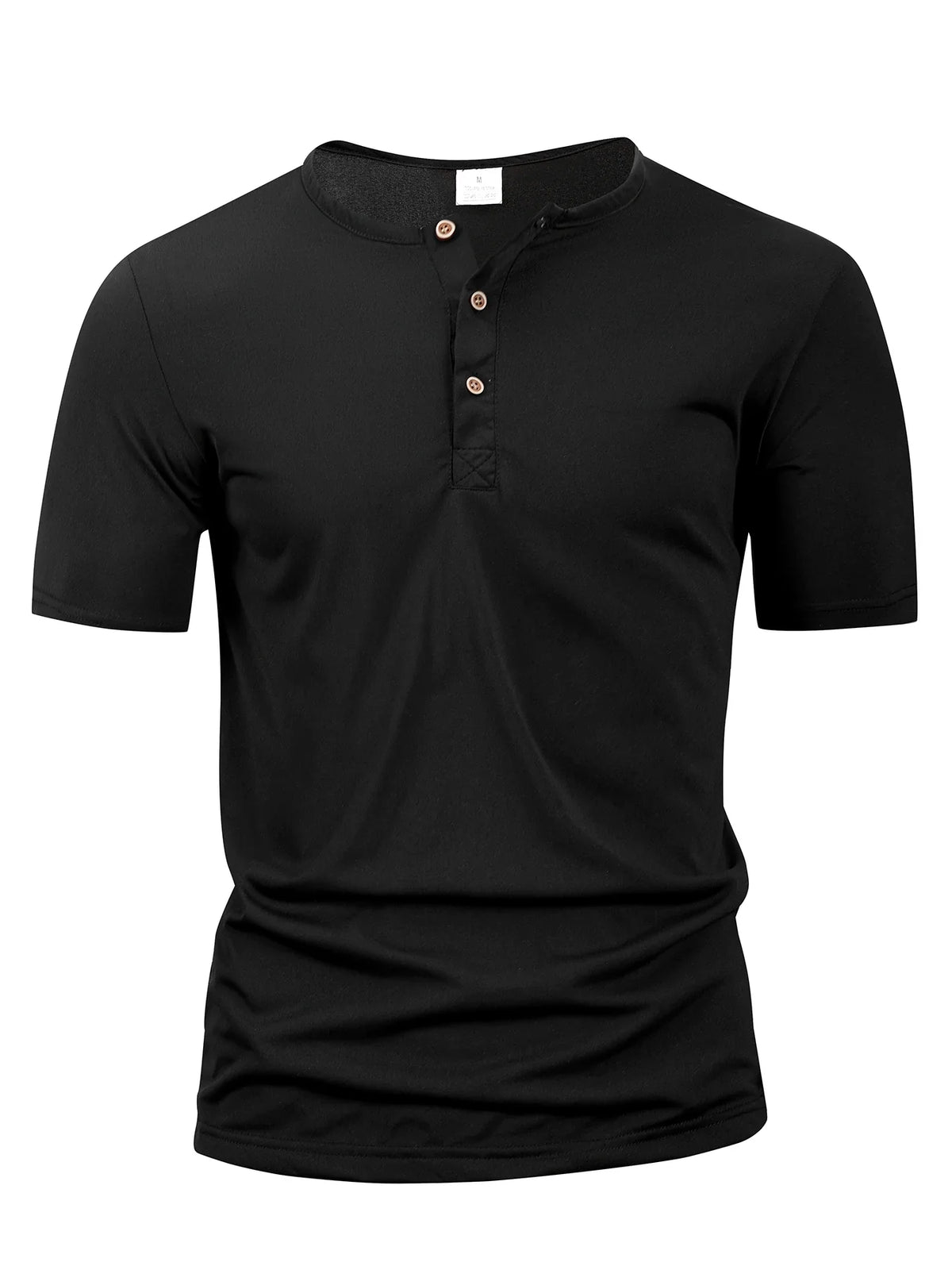 Camiseta Henley Masculina | Cuello Redondo con Botones · 5 Colores · S a 3XL