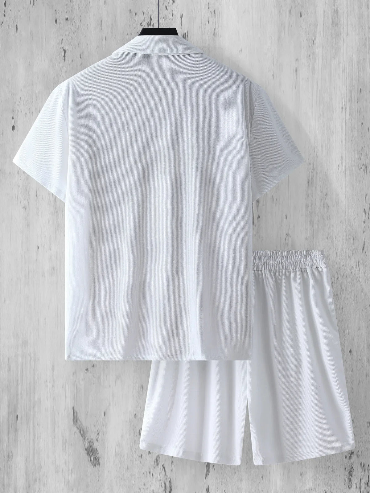 Conjunto Masculino Camisa Acanalada + Shorts | 5 Colores · S a 2XL