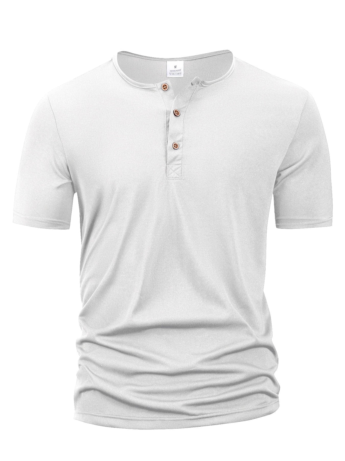 Camiseta Henley Masculina | Cuello Redondo con Botones · 5 Colores · S a 3XL