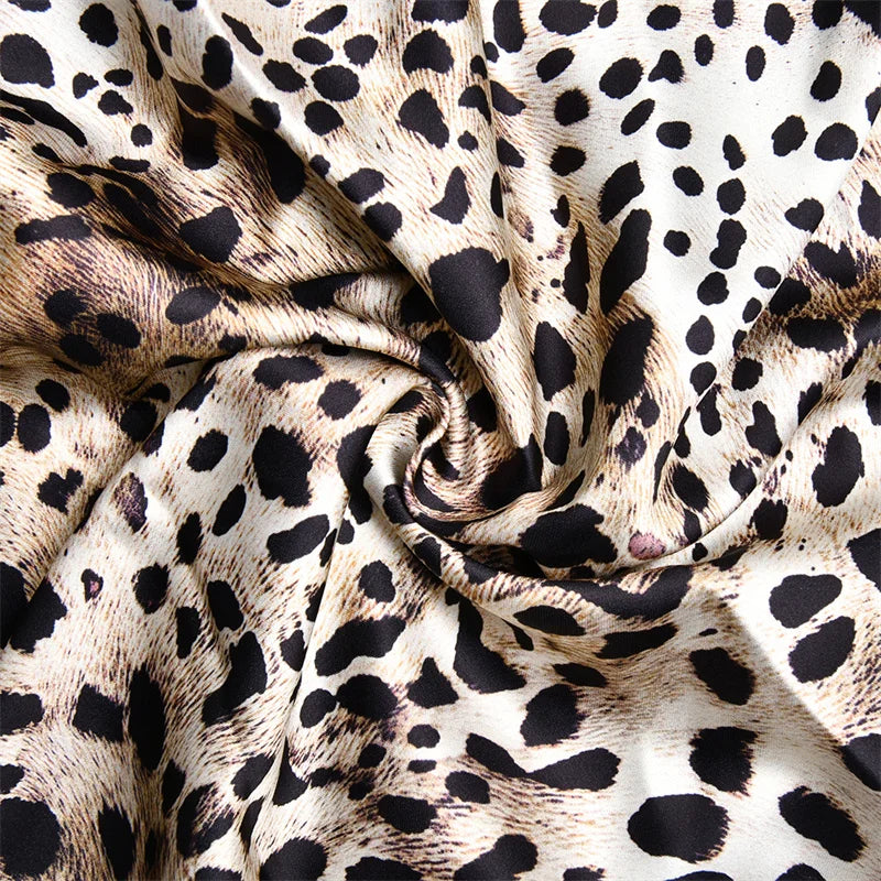 Vestido Maxi Estampado leopardo | Halter · Espalda Descubierta · Encaje Transparente