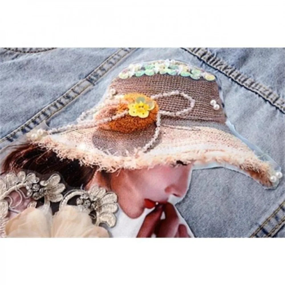 Chaleco Vaquero sin Mangas | Detalles Florales y Pedrería · Tallas EU 36-48