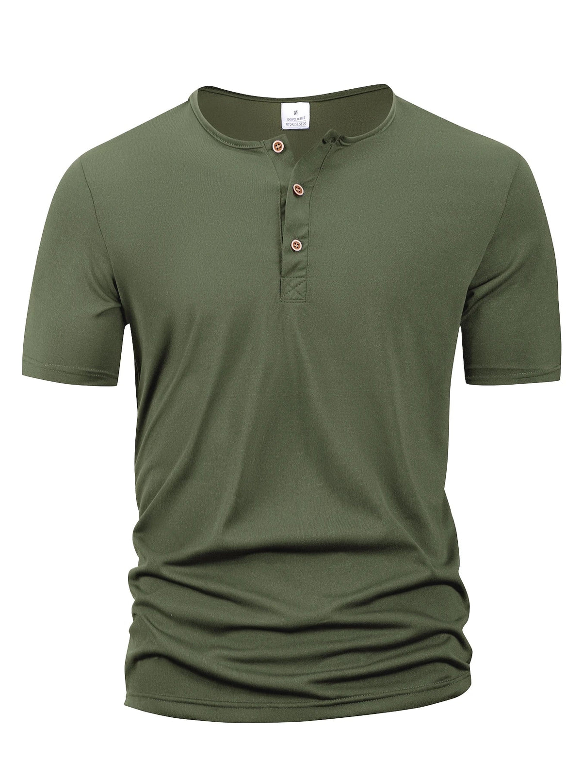 Camiseta Henley Masculina | Cuello Redondo con Botones · 5 Colores · S a 3XL