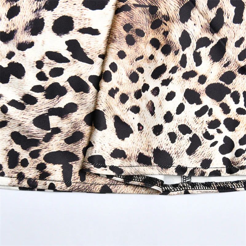 Vestido Maxi Estampado leopardo | Halter · Espalda Descubierta · Encaje Transparente