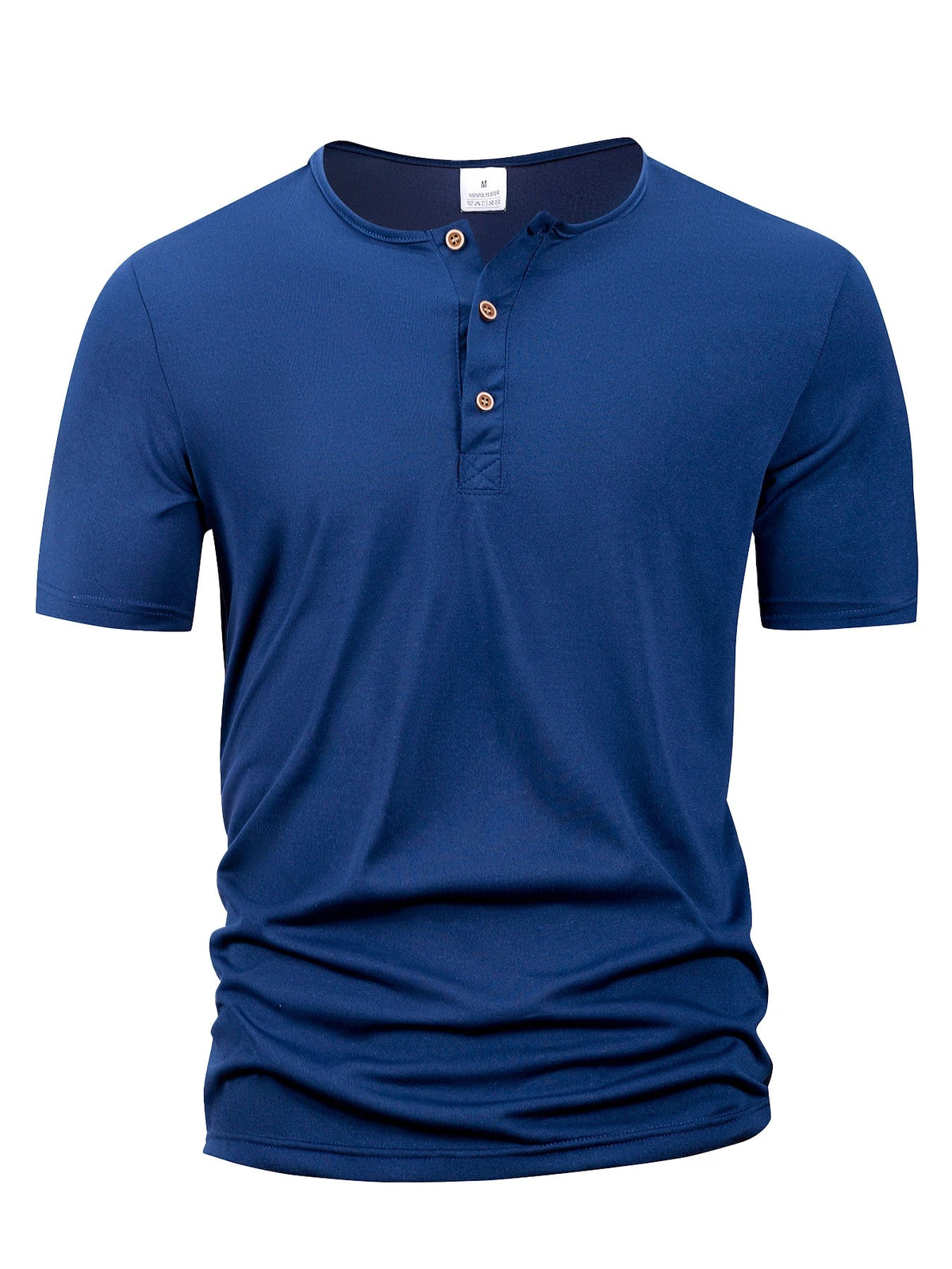 Camiseta Henley Masculina | Cuello Redondo con Botones · 5 Colores · S a 3XL