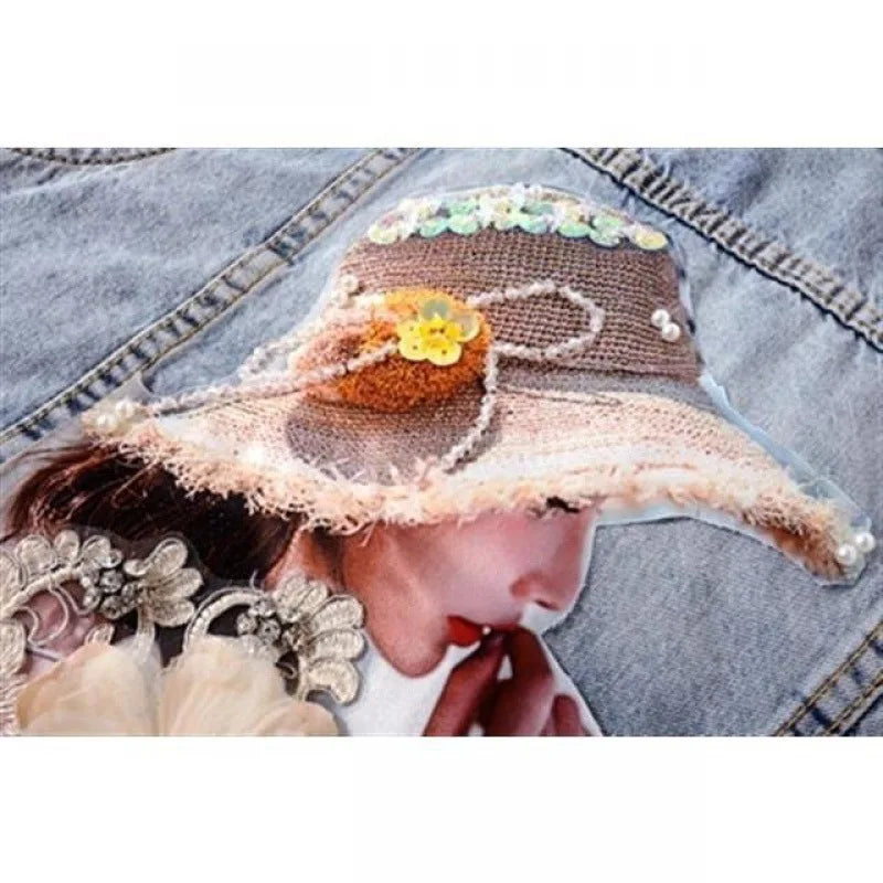 Chaleco Vaquero sin Mangas | Detalles Florales y Pedrería · Tallas EU 36-48
