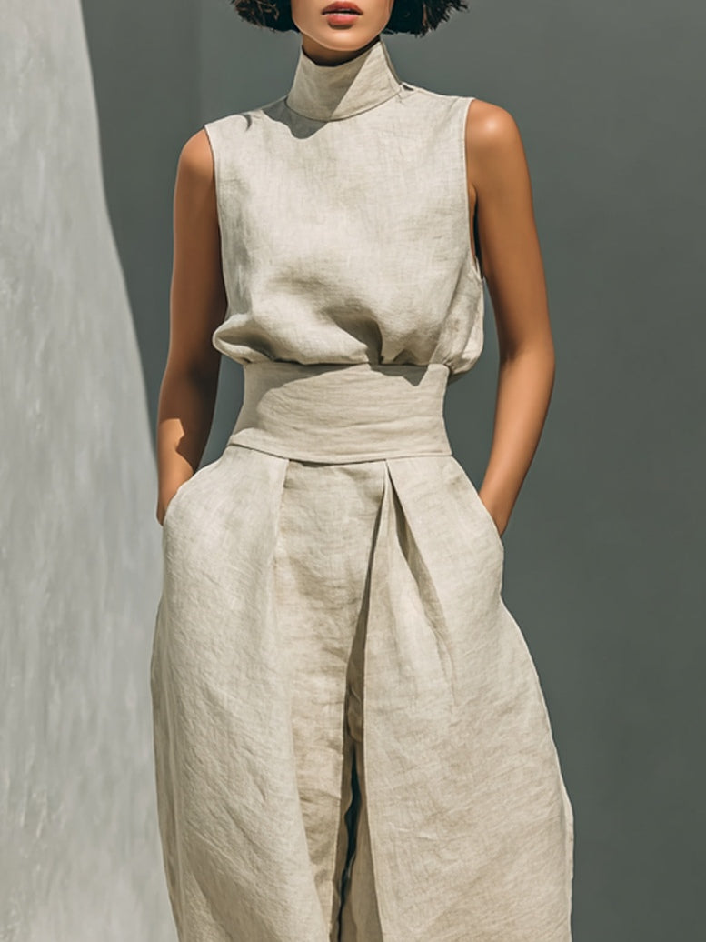Elena | Conjunto beige de dos piezas