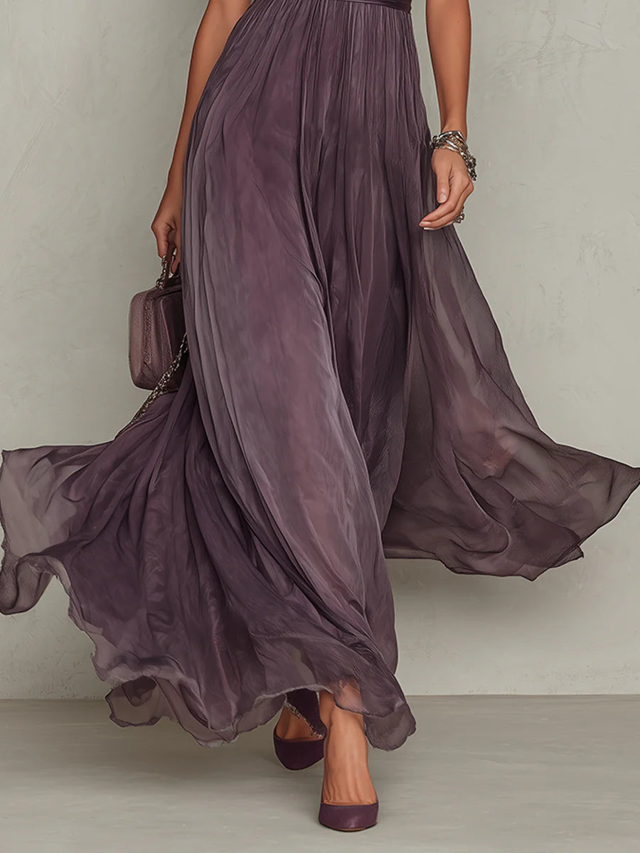 Carmen | Vestido maxi de encaje violeta