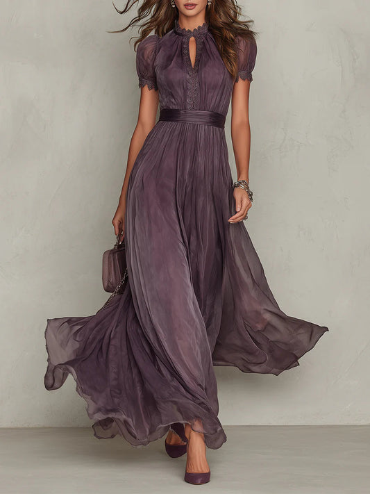 Carmen | Vestido maxi de encaje violeta