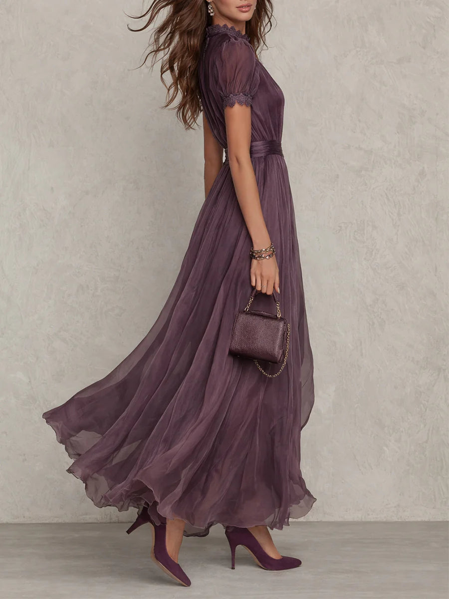 Carmen | Vestido maxi de encaje violeta