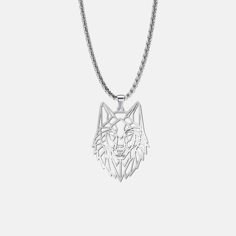 Collar colgante de lobo para hombre