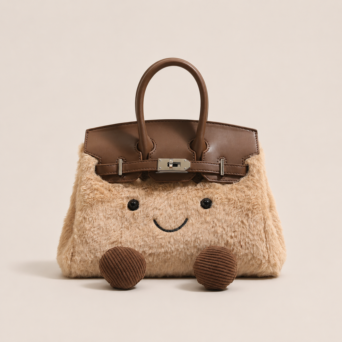 Lola | Bolso tote de peluche con detalle de sonrisa