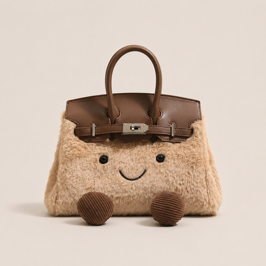 Lola | Bolso tote de peluche con detalle de sonrisa