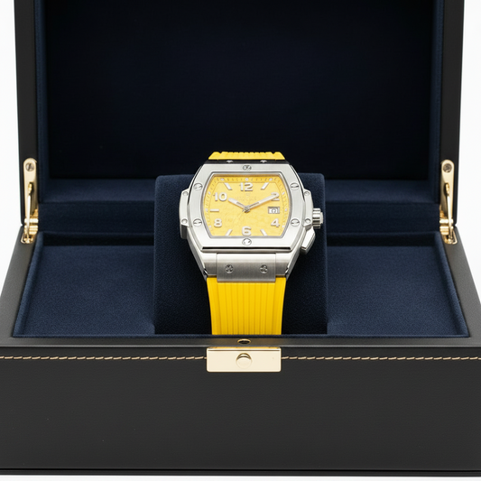 Reloj Hombre Analógico | Caja Tonel Acero · Esfera Luminosa · Correa Silicona