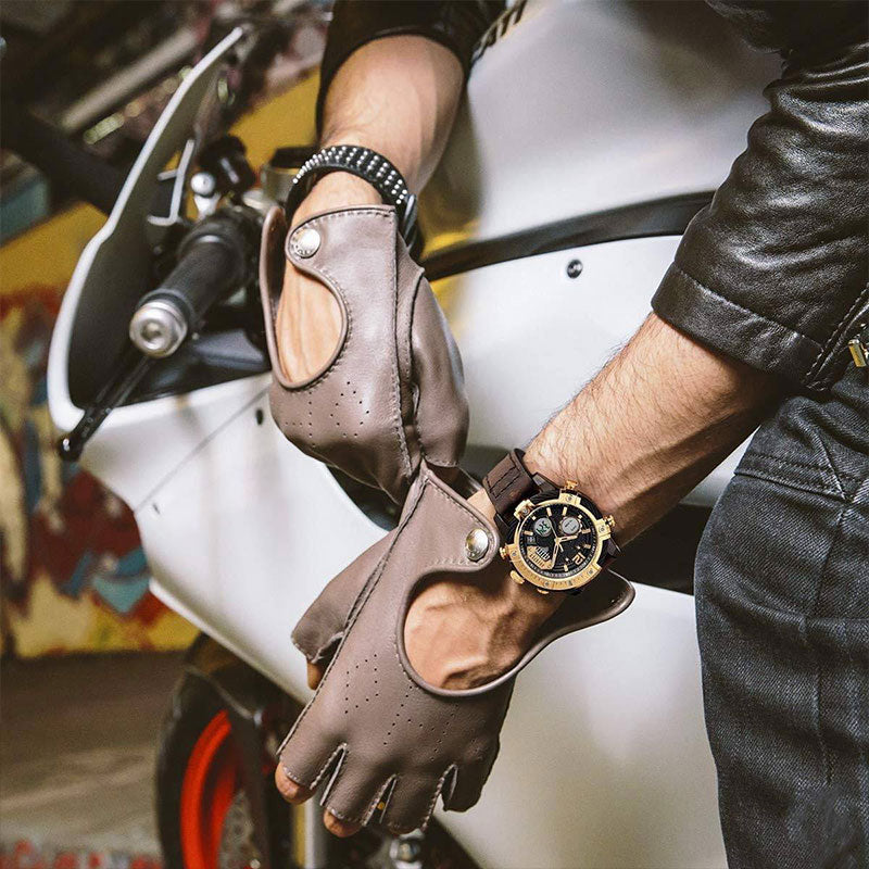 Reloj deportivo de cuarzo multifunción con doble pantalla para hombre, resistente al agua 3 ATM
