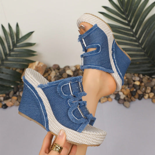 Alba | Sandalias de plataforma vaqueras