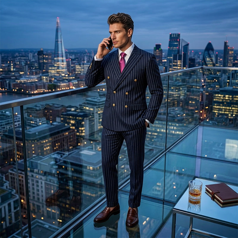 Alfonso | Traje de hombre a rayas finas