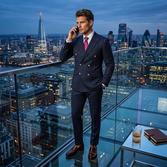 Alfonso | Traje de hombre a rayas finas