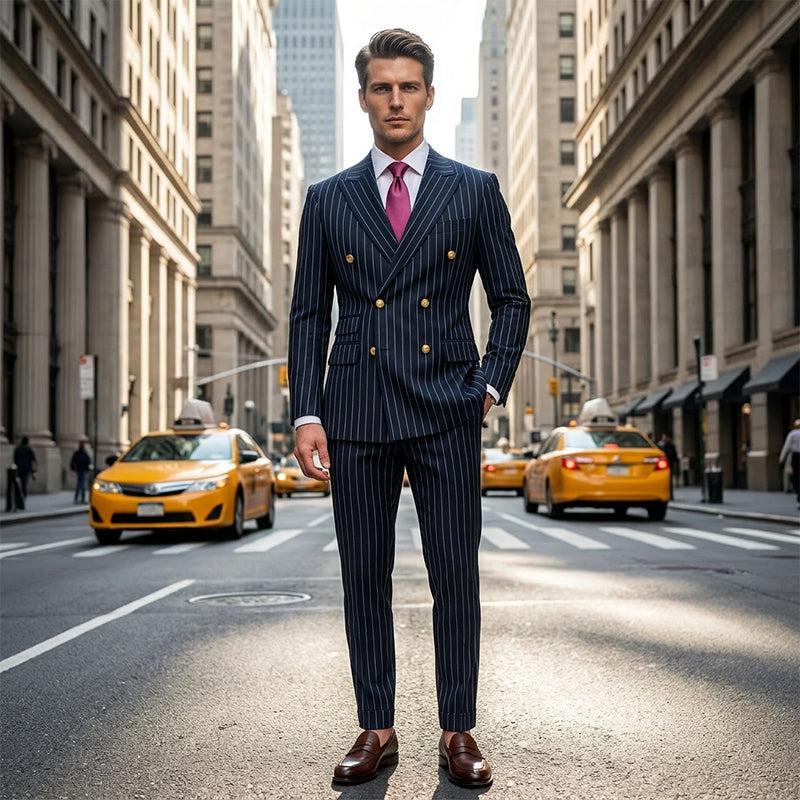 Alfonso | Traje de hombre a rayas finas