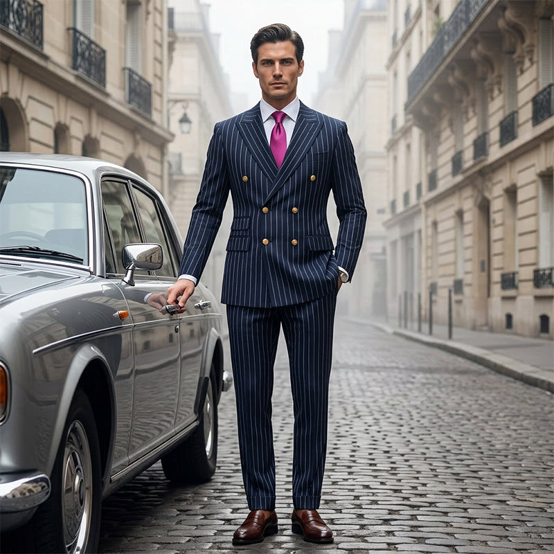 Alfonso | Traje de hombre a rayas finas