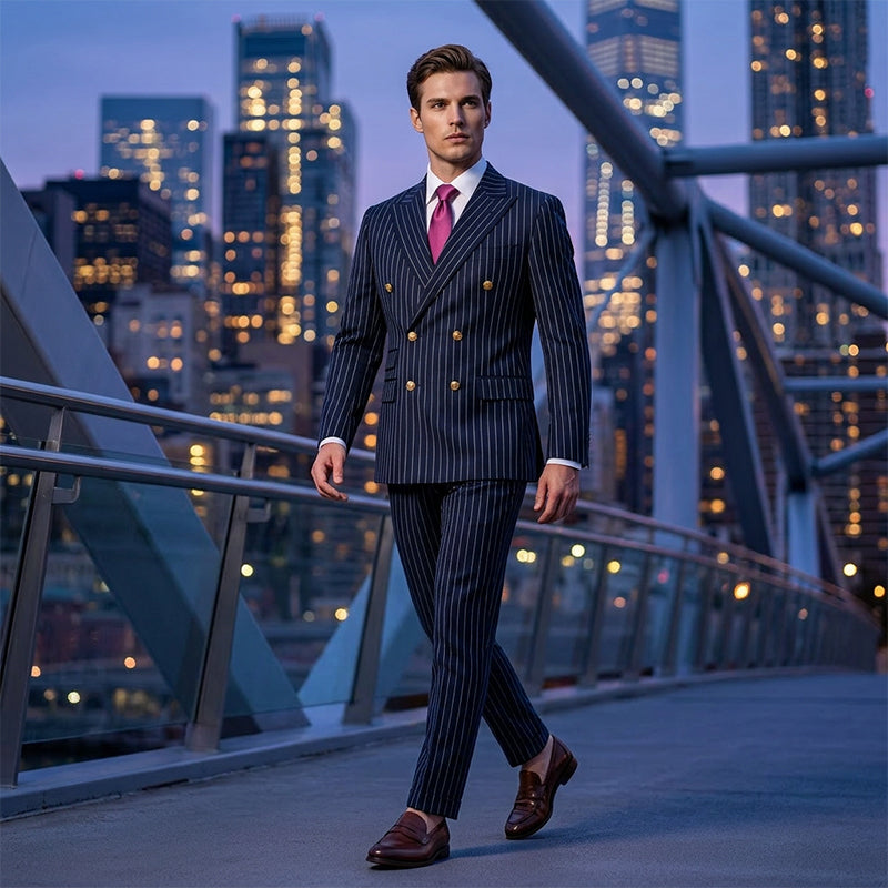 Alfonso | Traje de hombre a rayas finas