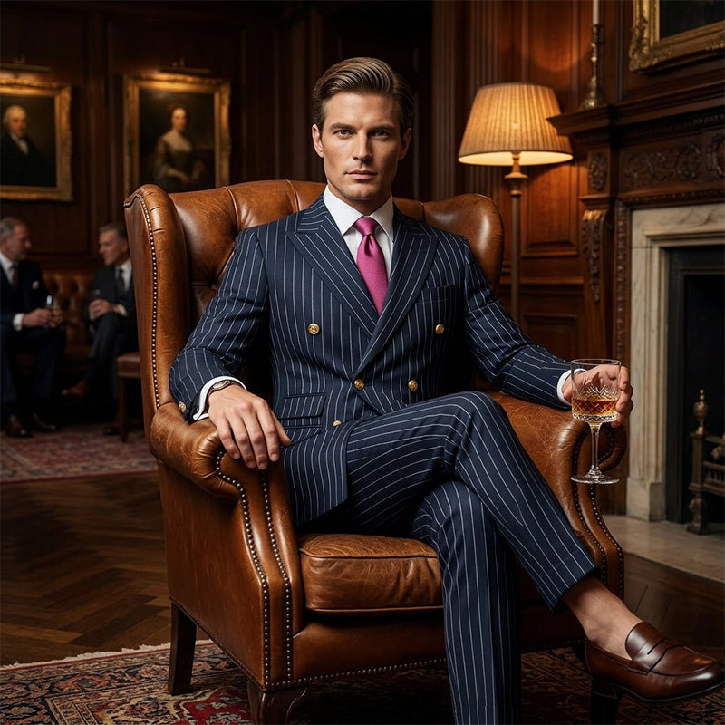 Alfonso | Traje de hombre a rayas finas