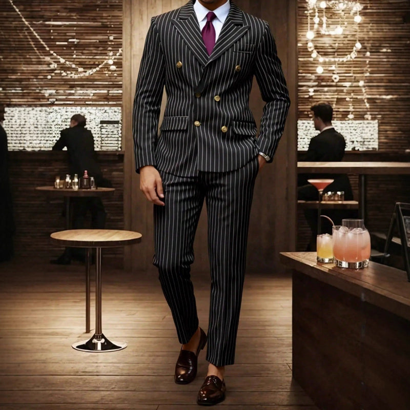 Alfonso | Traje de hombre a rayas finas
