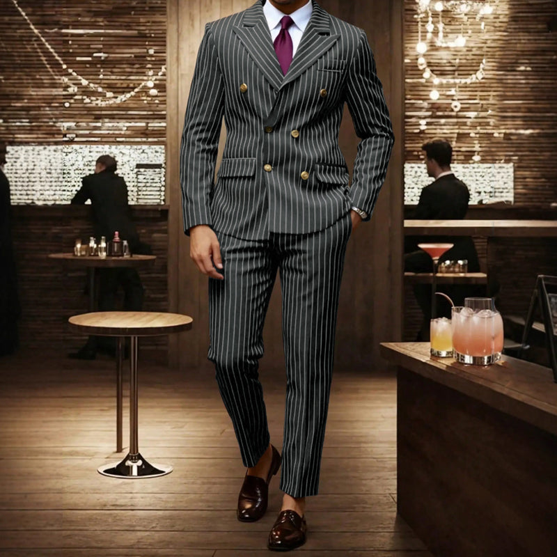 Alfonso | Traje de hombre a rayas finas