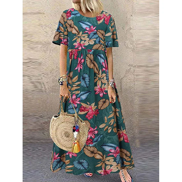Virginia | Vestido maxi floral retro para mujer