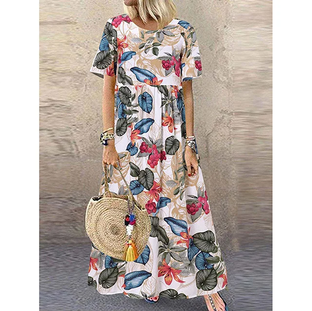 Virginia | Vestido maxi floral retro para mujer