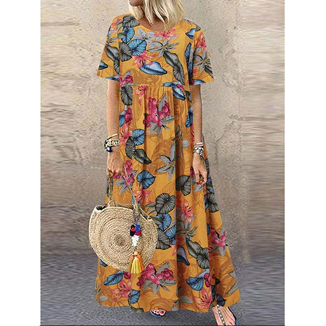 Virginia | Vestido maxi floral retro para mujer