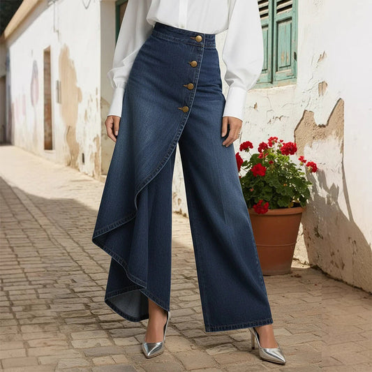 Silvia | Pantalón vaquero asimétrico de talle alto
