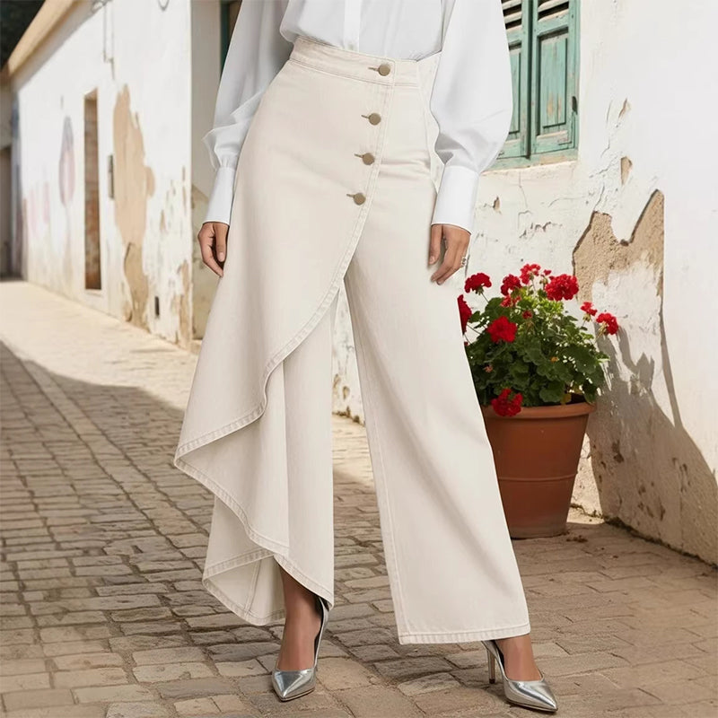 Silvia | Pantalón vaquero asimétrico de talle alto