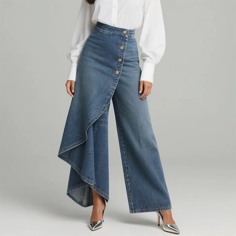 Silvia | Pantalón vaquero asimétrico de talle alto