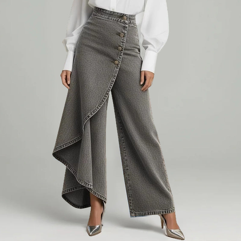 Silvia | Pantalón vaquero asimétrico de talle alto