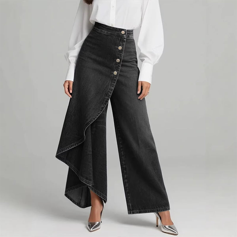 Silvia | Pantalón vaquero asimétrico de talle alto