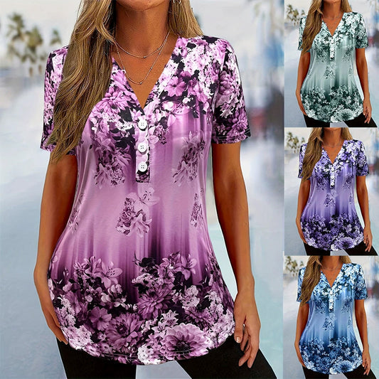 Olivia | Top floral de manga corta para mujer